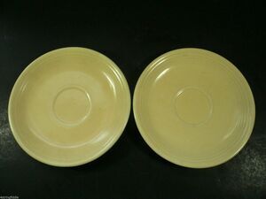 VINTAGE SET OF 2 FIESTA WARE IVORY SAUCERS 6 1/4" UNMARKED